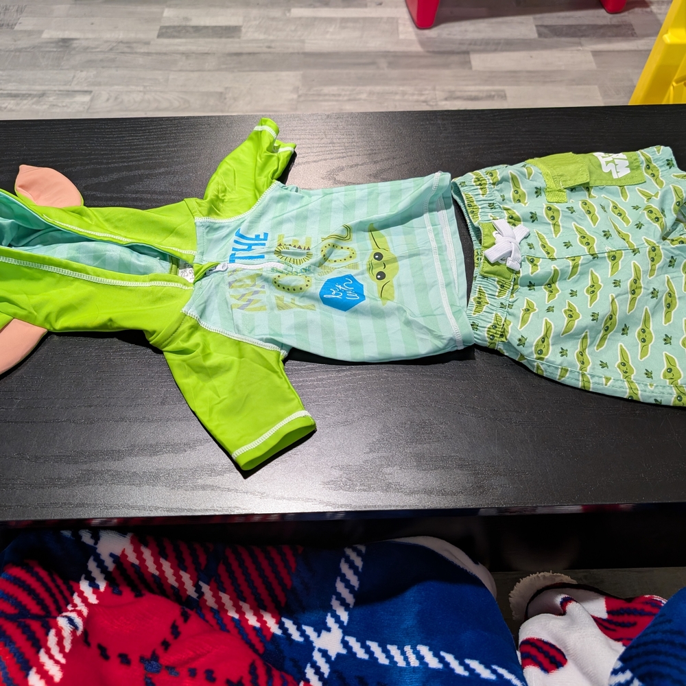 Disney Kids Swim Rashguard Set - Green and Blue